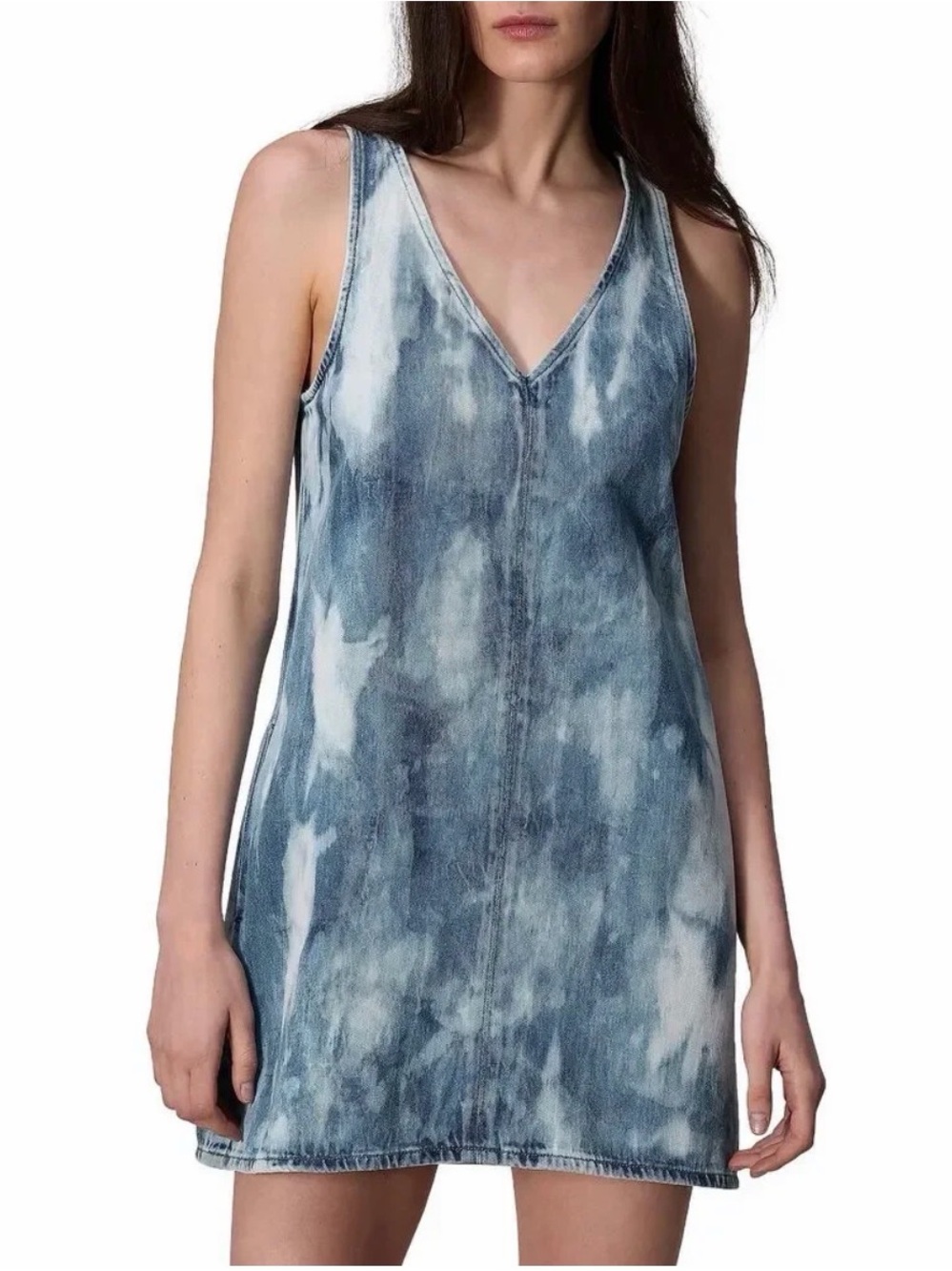 rag & bone Blue Tie-Dye V-Neck Swim Coverup